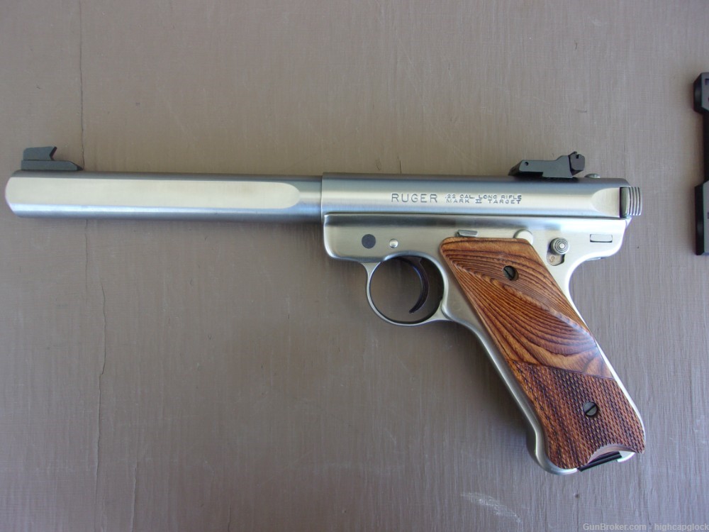 Ruger Mark II Competition Target .22 Slab Side Stainless 7" Pistol $1START-img-2