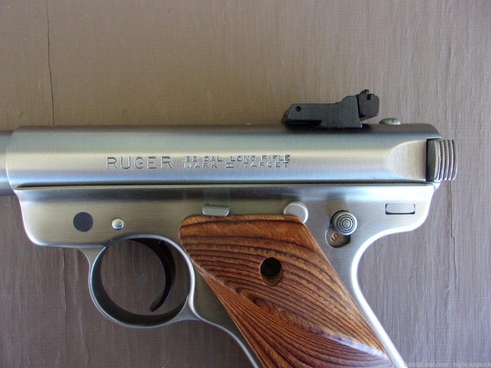 Ruger Mark II Competition Target .22 Slab Side Stainless 7" Pistol $1START-img-4