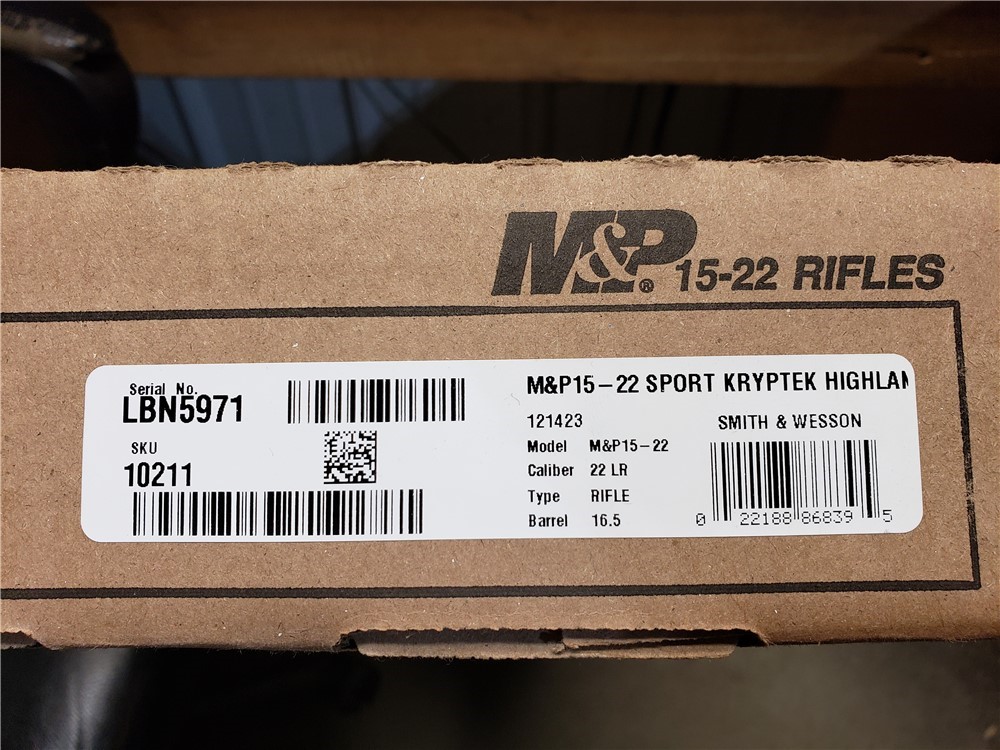 SMITH & WESSON M&P15-22 SPORT 22 16.5" KRYPTEK HIGHLANDER CAMO AR-22 S&W-img-0