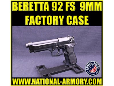 BERETTA 92 FS 9MM 5" FACTORY CASE 2 MAGS M9 92FS BERETTA USA 