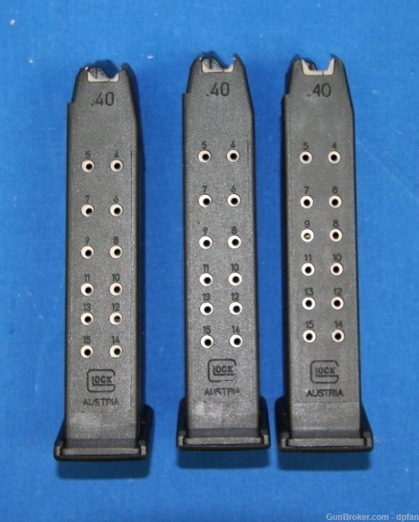 Three Glock Factory Original Glock 22 Magazines .40 S&W 15/rd-img-0