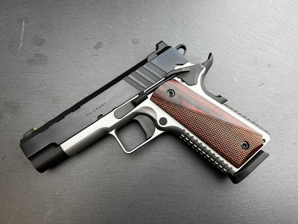 Springfield Emissary 1911 4.25" .45 ACP Blued/Stainless Pistol Custom Grips-img-9