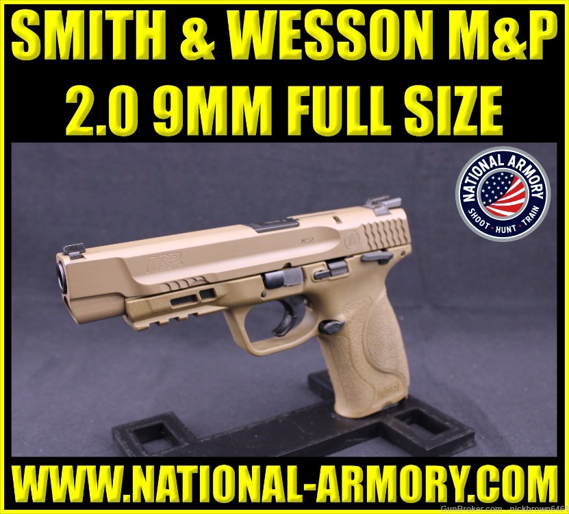 SMITH & WESSON M&P 2.0 9MM 5" FDE MANUAL SAFETY FULL SIZE S&W MP 2 MAGS-img-0