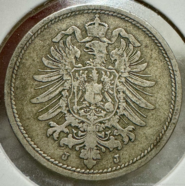 Germany 10 Pfennig 1889-J Wilhelm I Type 1 Large Shield Copper Nickel-img-1