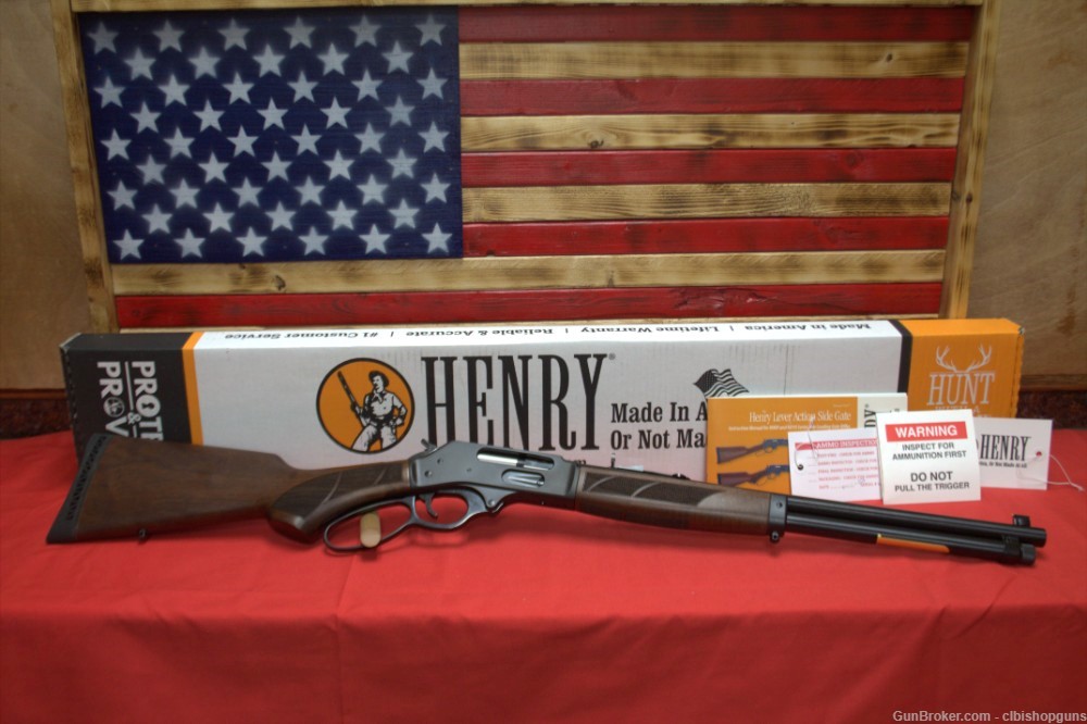 Henry Steel Lever Action W/ side Gate Rifle .45-70 Govt  18" Round Barrel-img-0