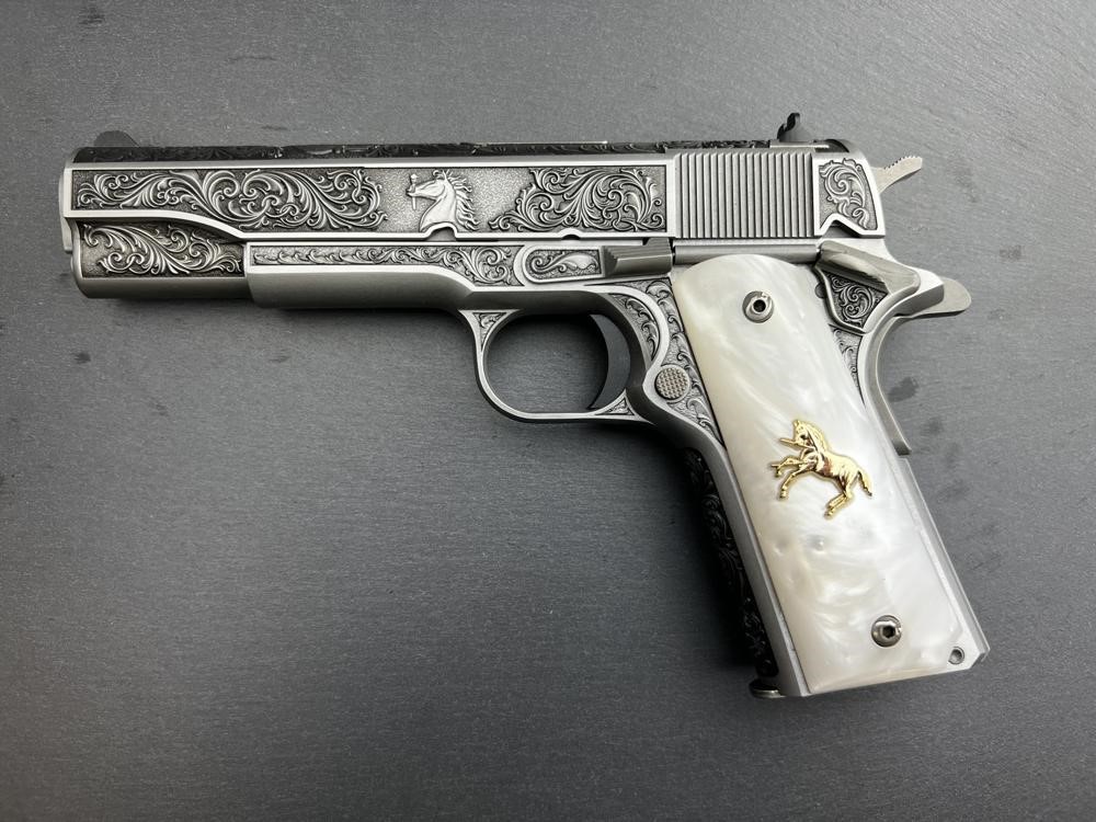 FACTORY 2ND - Colt 1911 38 Super Engraved Master Scroll Rampant by Altamont-img-0