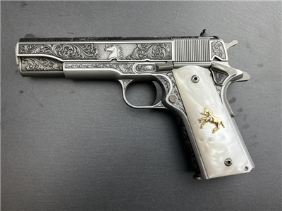 FACTORY 2ND - Colt 1911 38 Super Engraved Master Scroll Rampant by Altamont