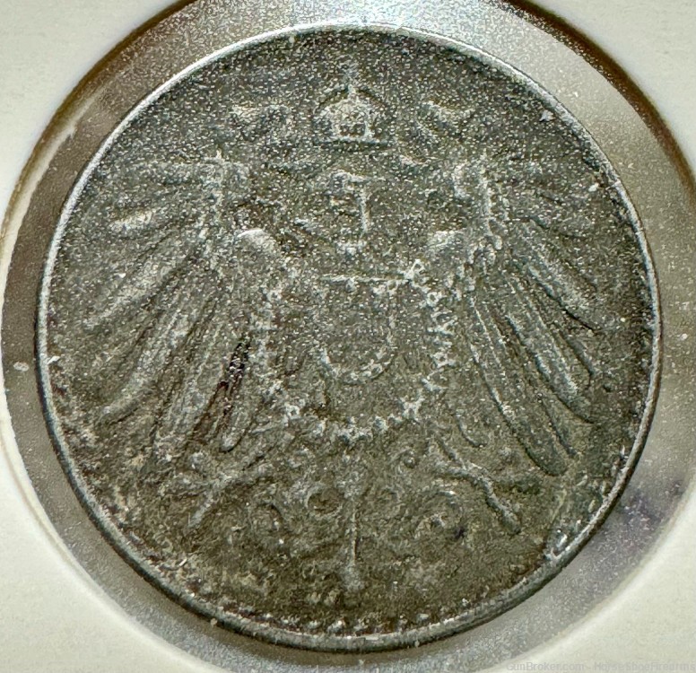 Germany 5 Pfennig 1917-A Wilhelm II Type 2 Small Shield Iron-img-1