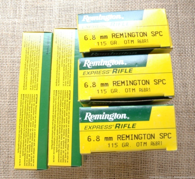 PENNY AUCTION!!  6 boxes/120 rnds Remington 6.8 SPC 115 grain-img-0
