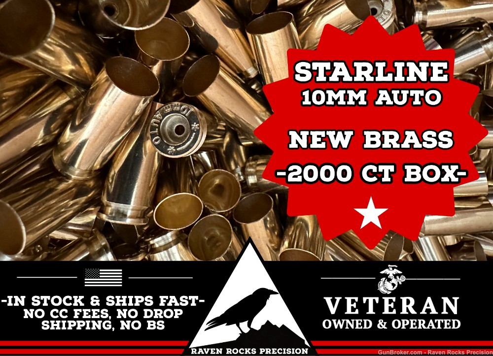 New Starline 10mm Auto Brass - 2,000 ct Box-img-0