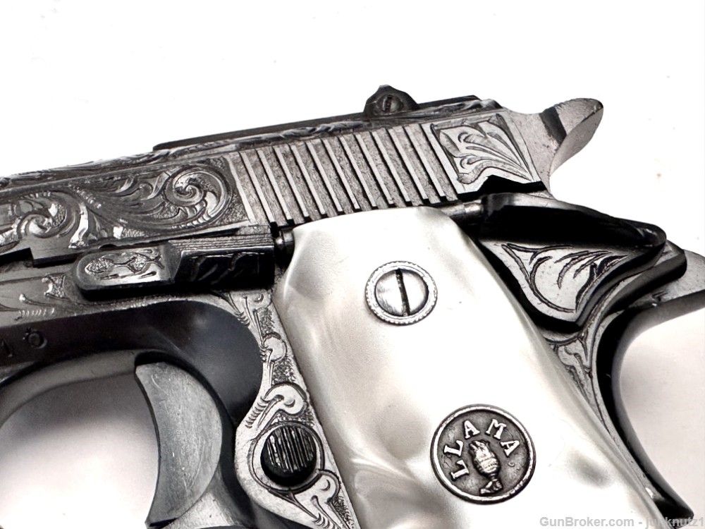 Llama Model 3A .22LR Fully Factory Engraved with "Pearl" Grips Made in 1973-img-4