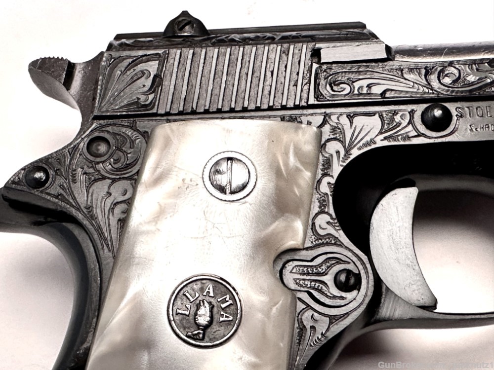 Llama Model 3A .22LR Fully Factory Engraved with "Pearl" Grips Made in 1973-img-7