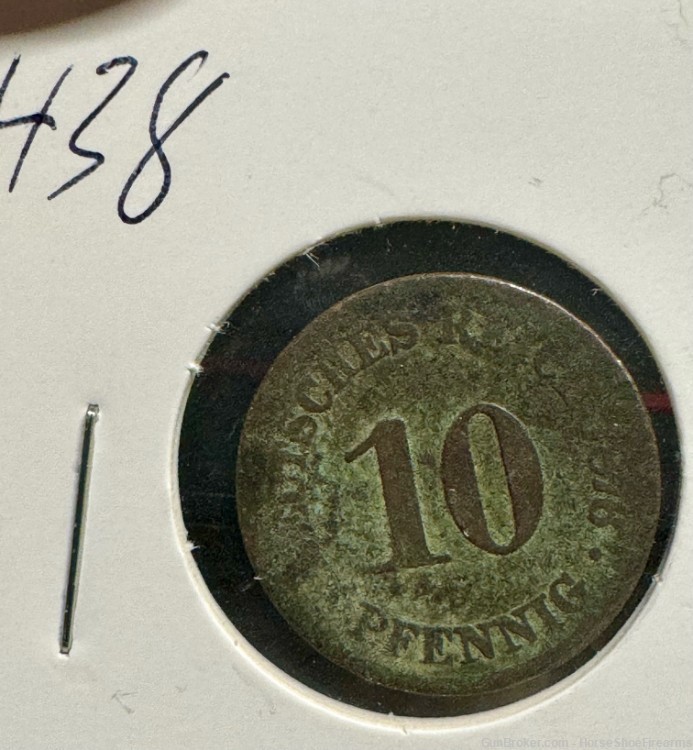 Germany 10 Pfennig 1876 Wilhelm I Type 1 Large Shield Copper Nickel-img-0