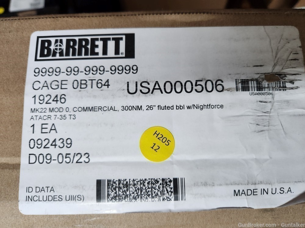 BARRETT MRAD MK22 MOD 0 .300NORMA MAG W/ NIGHTFORCE ATACR NEW! NO CC FEES!-img-9