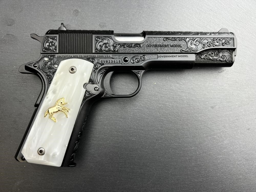 Colt 1911 .45 ACP Custom Engraved Scroll Blued by Altamont-img-7