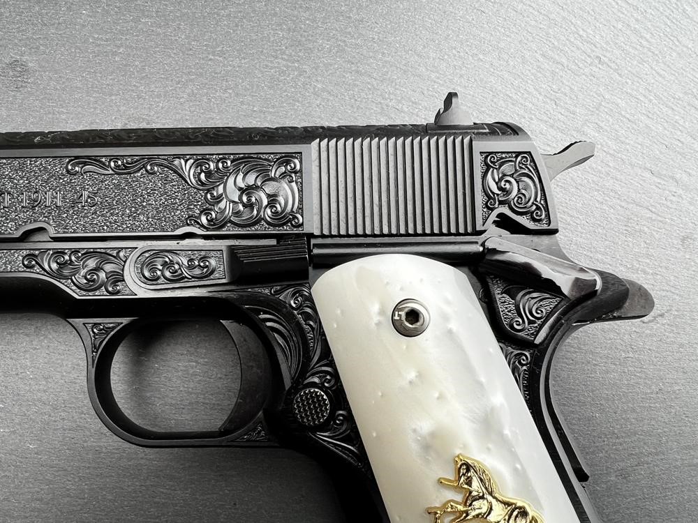 Colt 1911 .45 ACP Custom Engraved Scroll Blued by Altamont-img-3