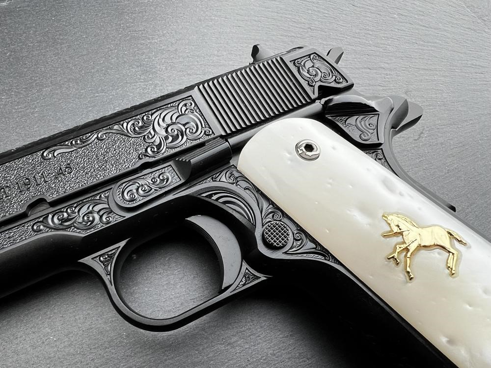 Colt 1911 .45 ACP Custom Engraved Scroll Blued by Altamont-img-5
