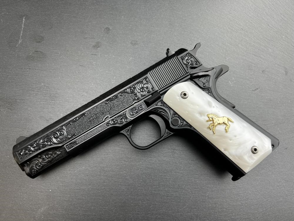 Colt 1911 .45 ACP Custom Engraved Scroll Blued by Altamont-img-16
