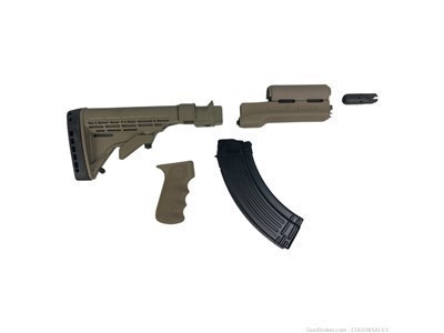 AK47 FDE Polymer Upgrade Kit Kicklite Stock + Hogue + 1 30 RD Bulgarian Mag