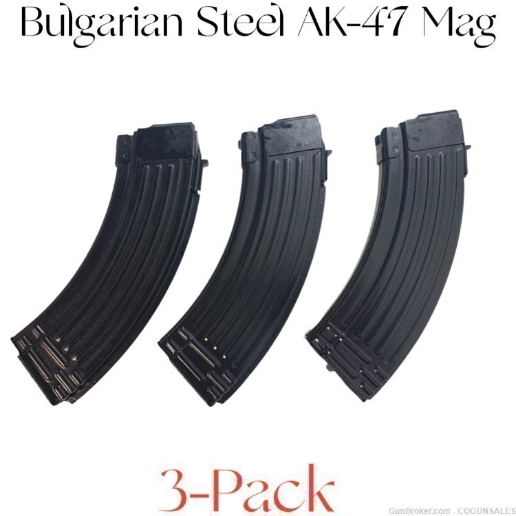 Bulgarian AK47 Magazine 30 Round 3 Pack AKM AK-47 NEW Production M+M Bulgy -img-0