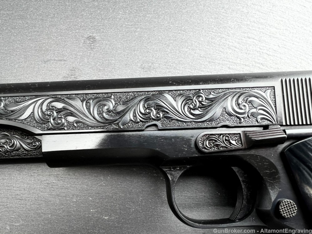 Colt 1911 Custom Engraved Regal AA by Altamont Blued .38 Super-img-1