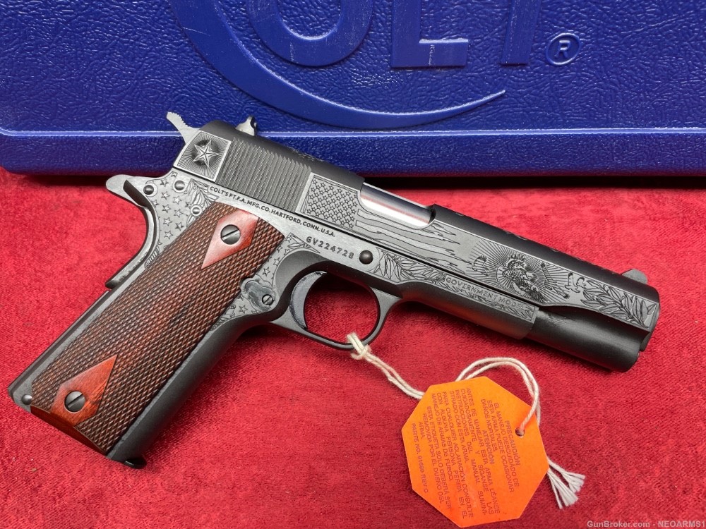 NIB Colt 1911 Government. Stunning Engraved .We The People, Bald Eagle !-img-9
