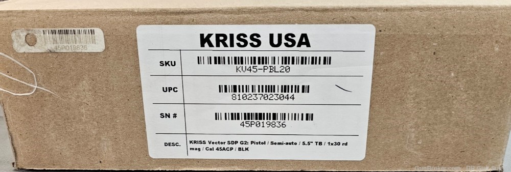 Kriss Vector SDP Gen 2 45 ACP 5.5" 30RD KV45PBL20 G2 NO CC FEE! FREE SHIP!-img-3