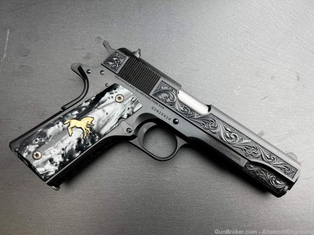Colt 1911 Custom Engraved Regal AA by Altamont Blued .38 Super-img-11