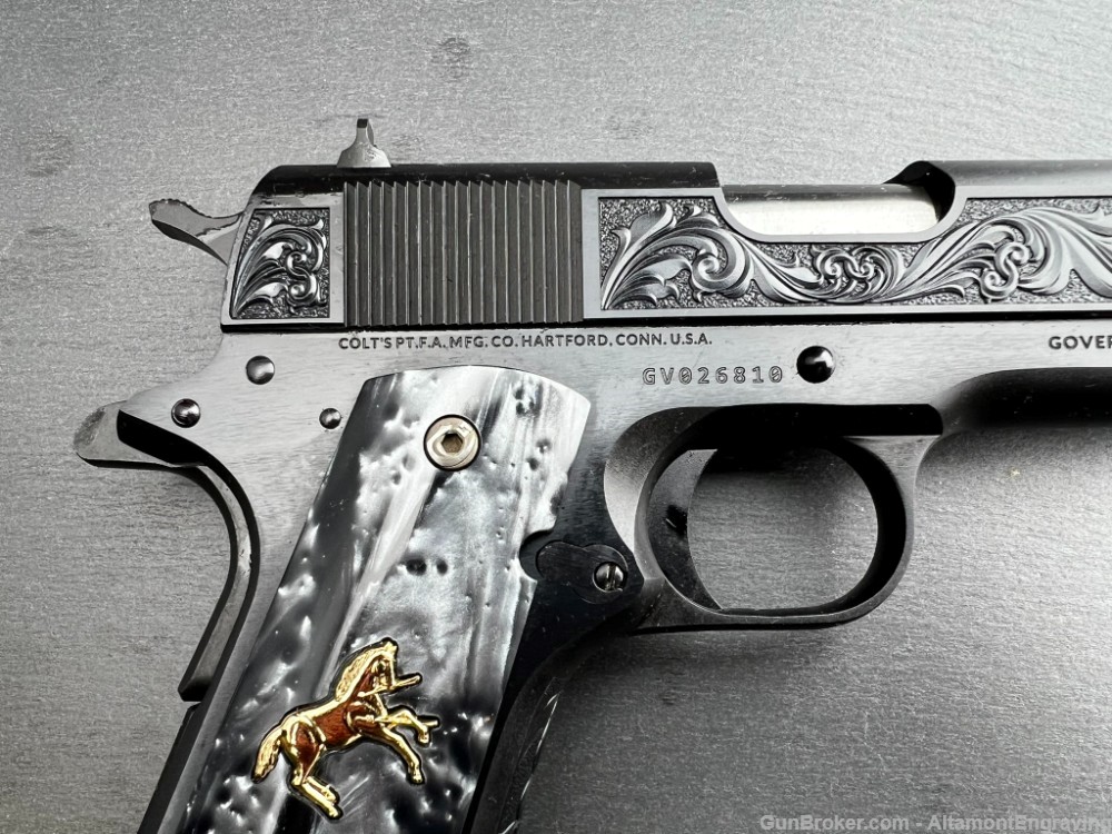Colt 1911 Custom Engraved Regal AA by Altamont Blued .38 Super-img-7