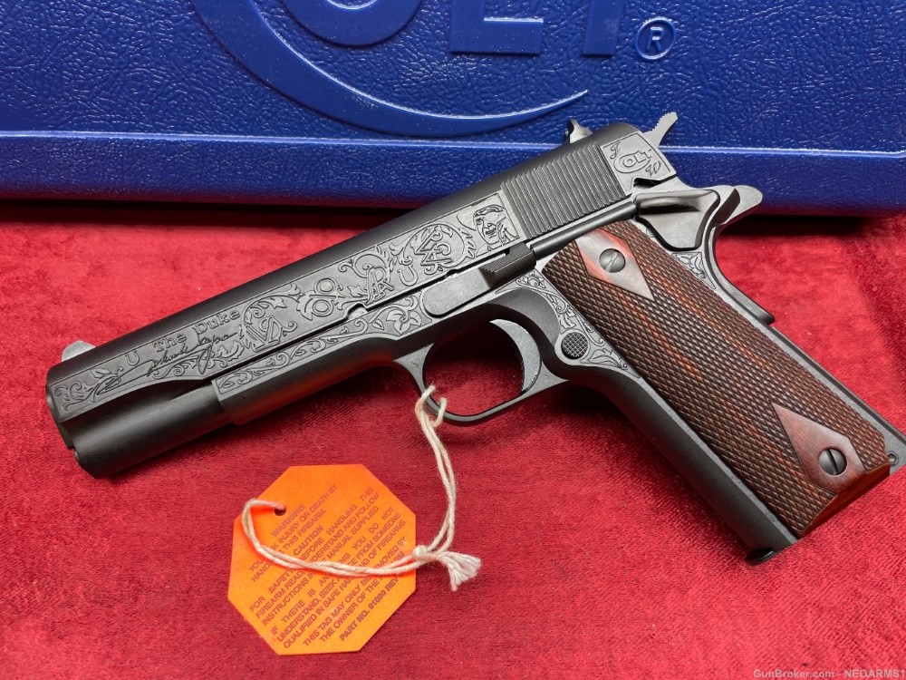 NIB Colt 1911 Government 45acp Incredible Engraved (John Wayne The Duke)!-img-1