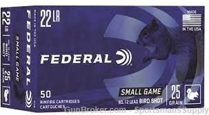 500 Rnds of Federal Small Game .22 LR 25 Gr Bird Shot NIB!-img-0