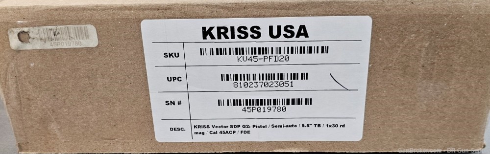 Kriss Vector SDP Gen 2 45ACP 5.5" 30RD KV45PFD20 FDE NO CC FEE! FREE SHIP!-img-3