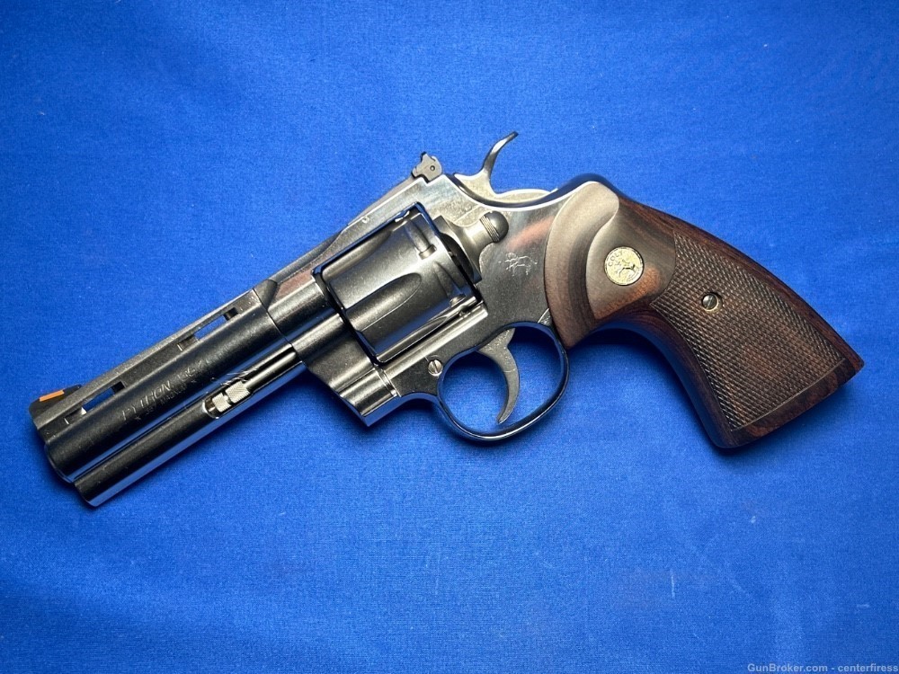 Colt Python .357 Magnum 4.25” 6-shot Stainless Finish Wood Grips Used-img-0