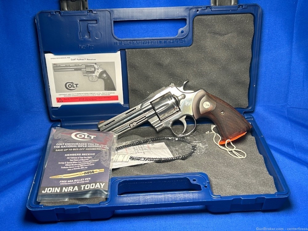 Colt Python .357 Magnum 4.25” 6-shot Stainless Finish Wood Grips Used-img-13