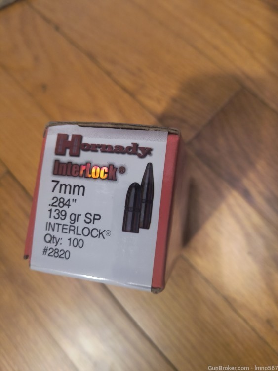 (100) Hornady 7mm 140 gr interlock flat base-img-0
