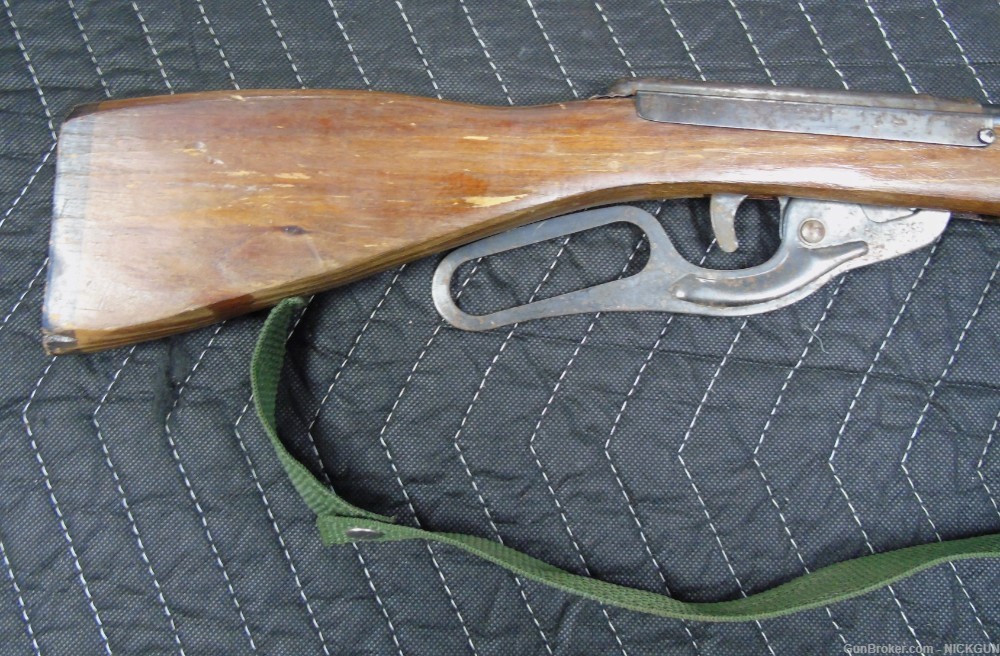 Vintage Toy Cork Gun Western Wood Stock leaver action Rifle-img-5