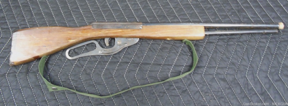Vintage Toy Cork Gun Western Wood Stock leaver action Rifle-img-4