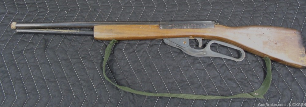 Vintage Toy Cork Gun Western Wood Stock leaver action Rifle-img-0
