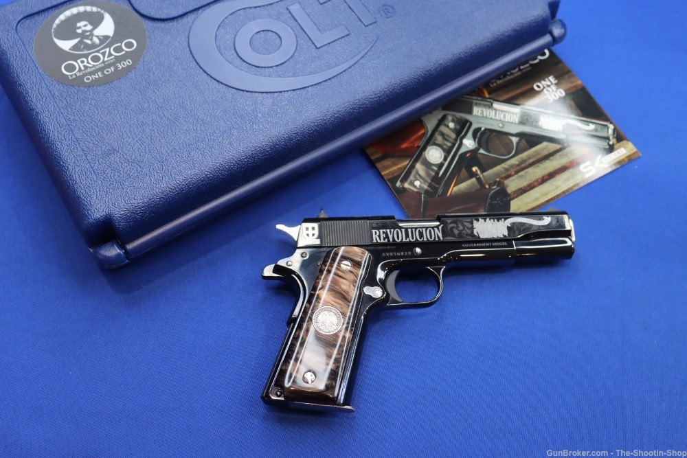 Colt 1911 PASCUAL OROZCO Pistol 38 SUPER 1 of 300 Mexico SILVER ENGRAVED-img-0