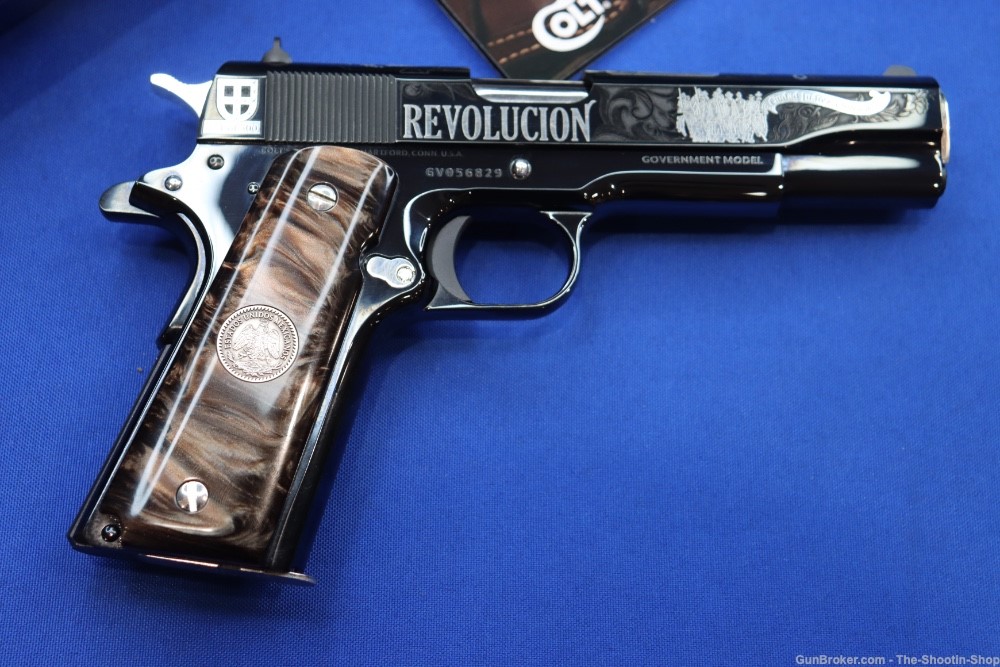 Colt 1911 PASCUAL OROZCO Pistol 38 SUPER 1 of 300 Mexico SILVER ENGRAVED-img-1