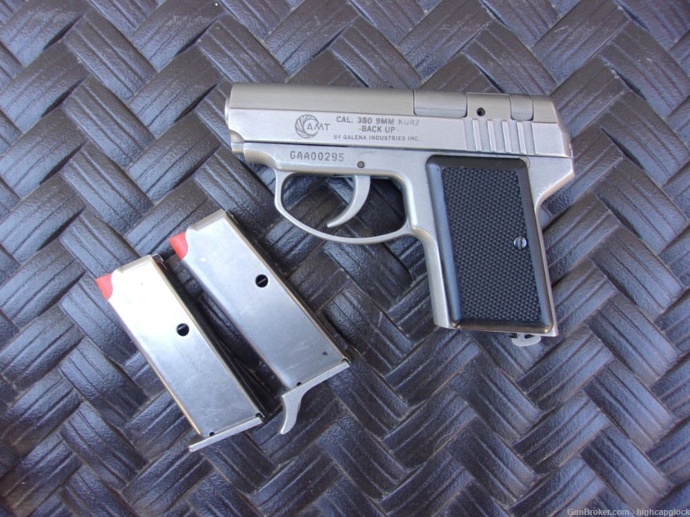 AMT Back Up .380 2.5" Stainless Pistol w/ 2 Mags & Box $1START-img-3
