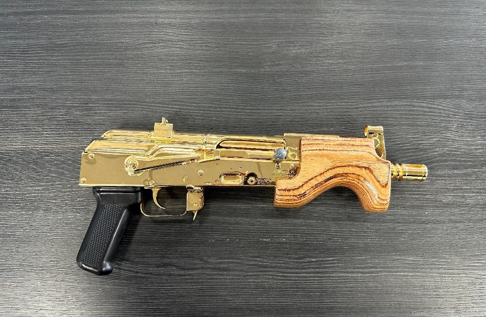 NIB Century Arms Micro Draco 24k Gold AK47 7.62x39-img-0