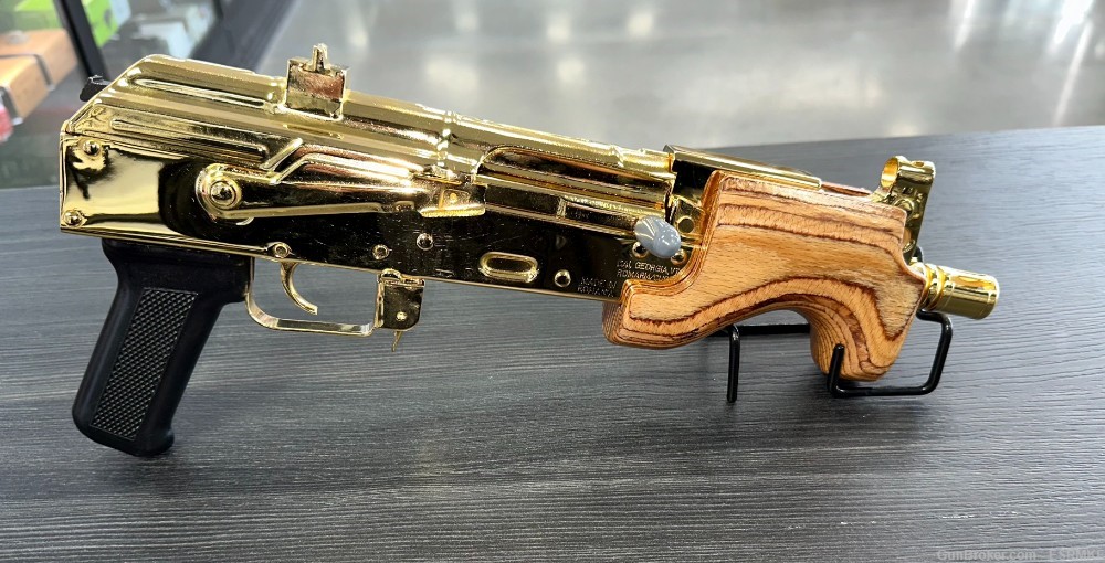 NIB Century Arms Micro Draco 24k Gold AK47 7.62x39-img-1