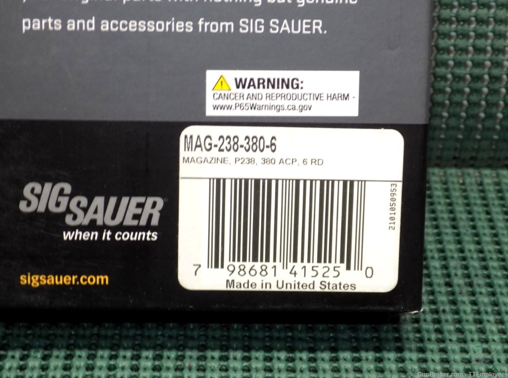 Sig Sauer 238 .380 ACP 6 rd. Mags #MAG-238-380-6 1 lot of 6 New NO RESERVE-img-2