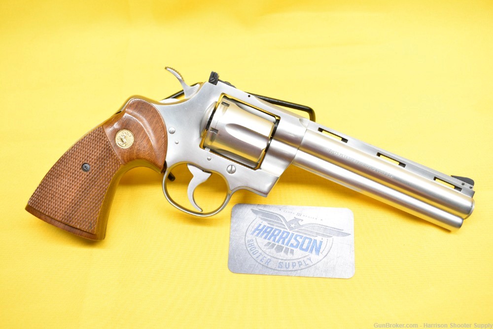 COLT PYTHON .357 MAGNUM 1983 1ST YEAR 6" STAINLESS STEEL W/ BOX PAPERS-img-7