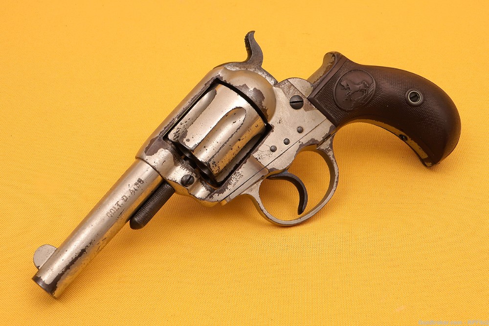 Colt Model 1877 Lightning Nickel Finish - 38 Colt - Mfg. 1903-img-0