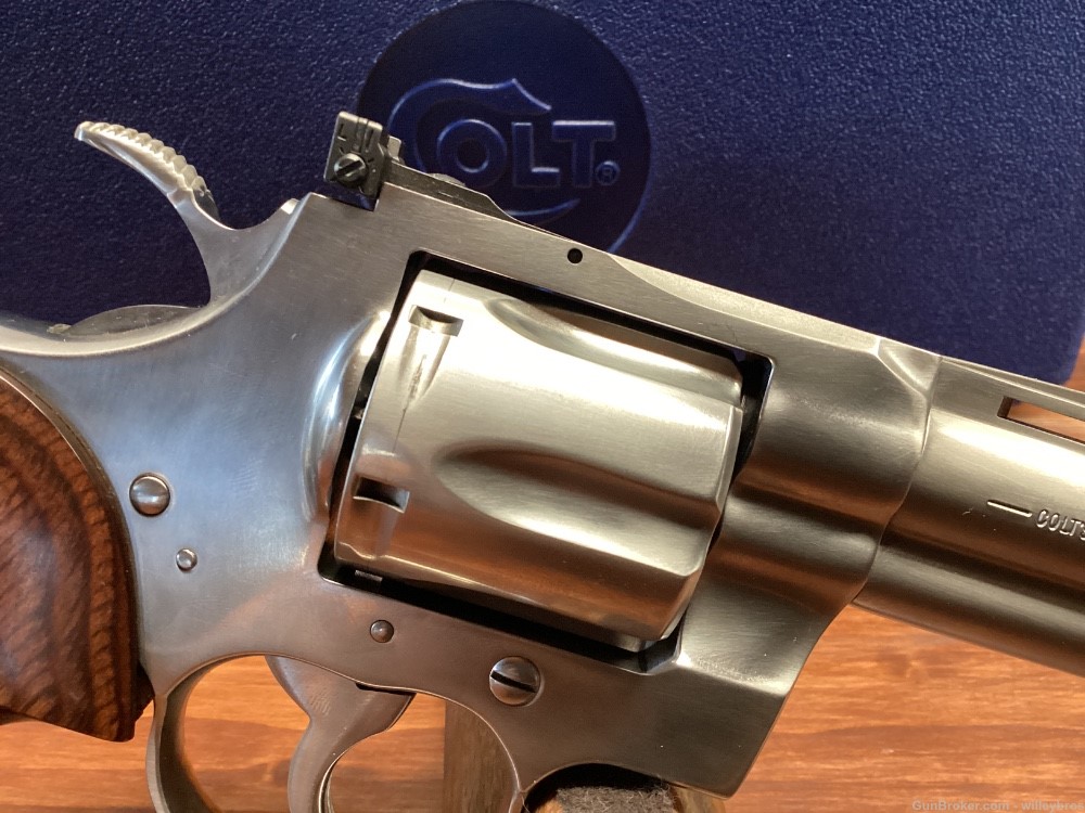 1995 Colt Python Stainless Steel .357 Mag 4” w/box Wood Grips Bright Bore-img-10