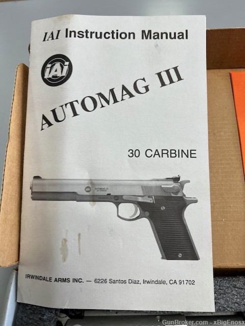 IAI (AMT) AUTOMAG III 30 CARBINE 6.5" / Very Nice / Original Box / 3 Mags -img-36
