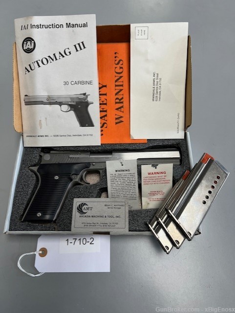 IAI (AMT) AUTOMAG III 30 CARBINE 6.5" / Very Nice / Original Box / 3 Mags -img-30