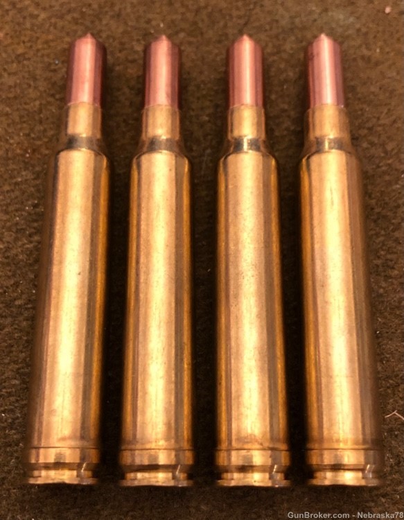 Lot of four rounds HSM .300 Win Mag copper glass penetration rounds ammo-img-0